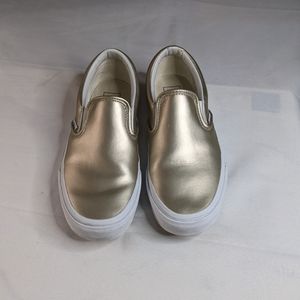 Unisex Slip on Gold Vans Shoes Size 6 Men's Size 7.5 Women's